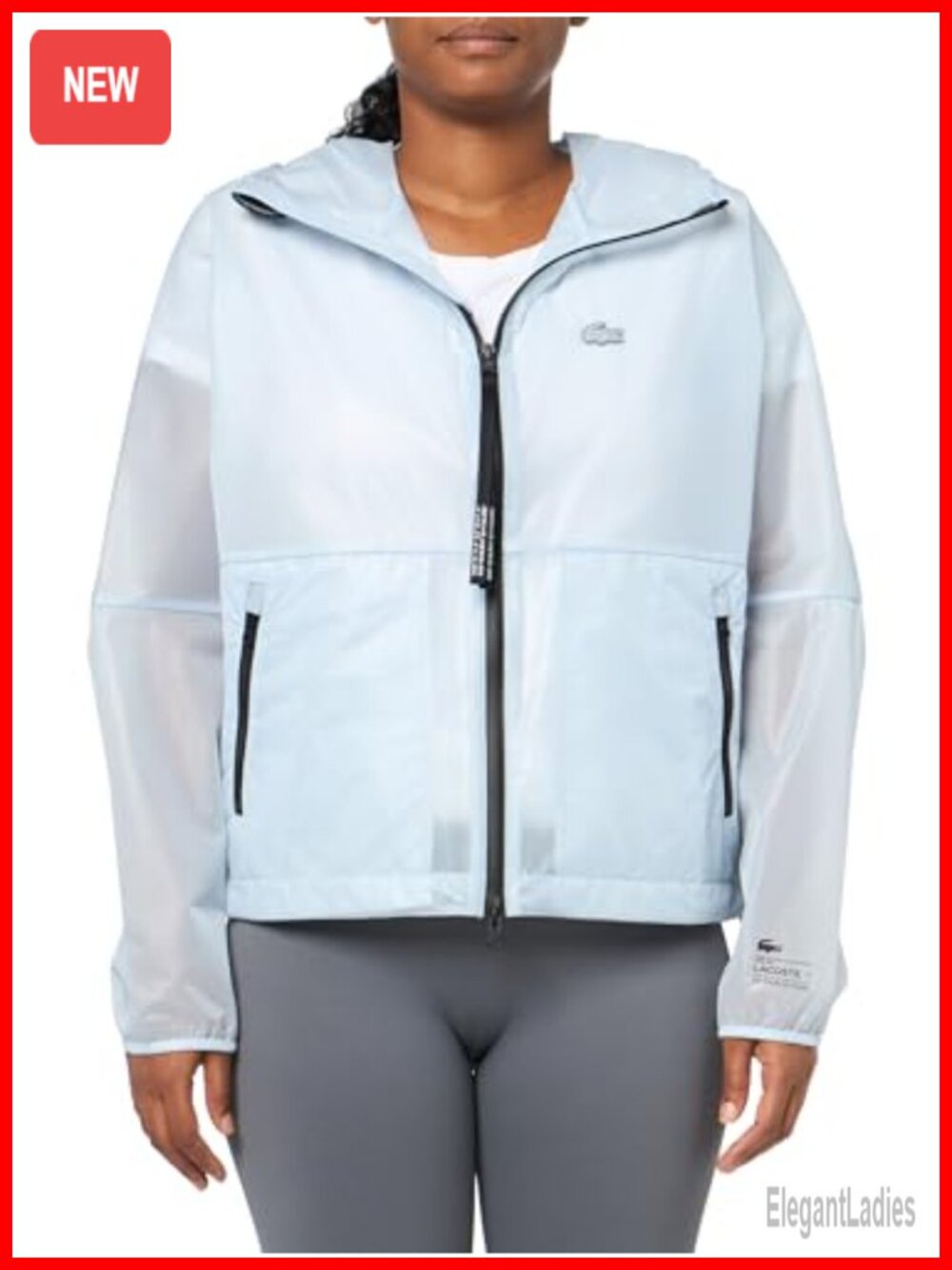 Transparent Oversize Windbreaker Anorak Jacket with Zip Pockets